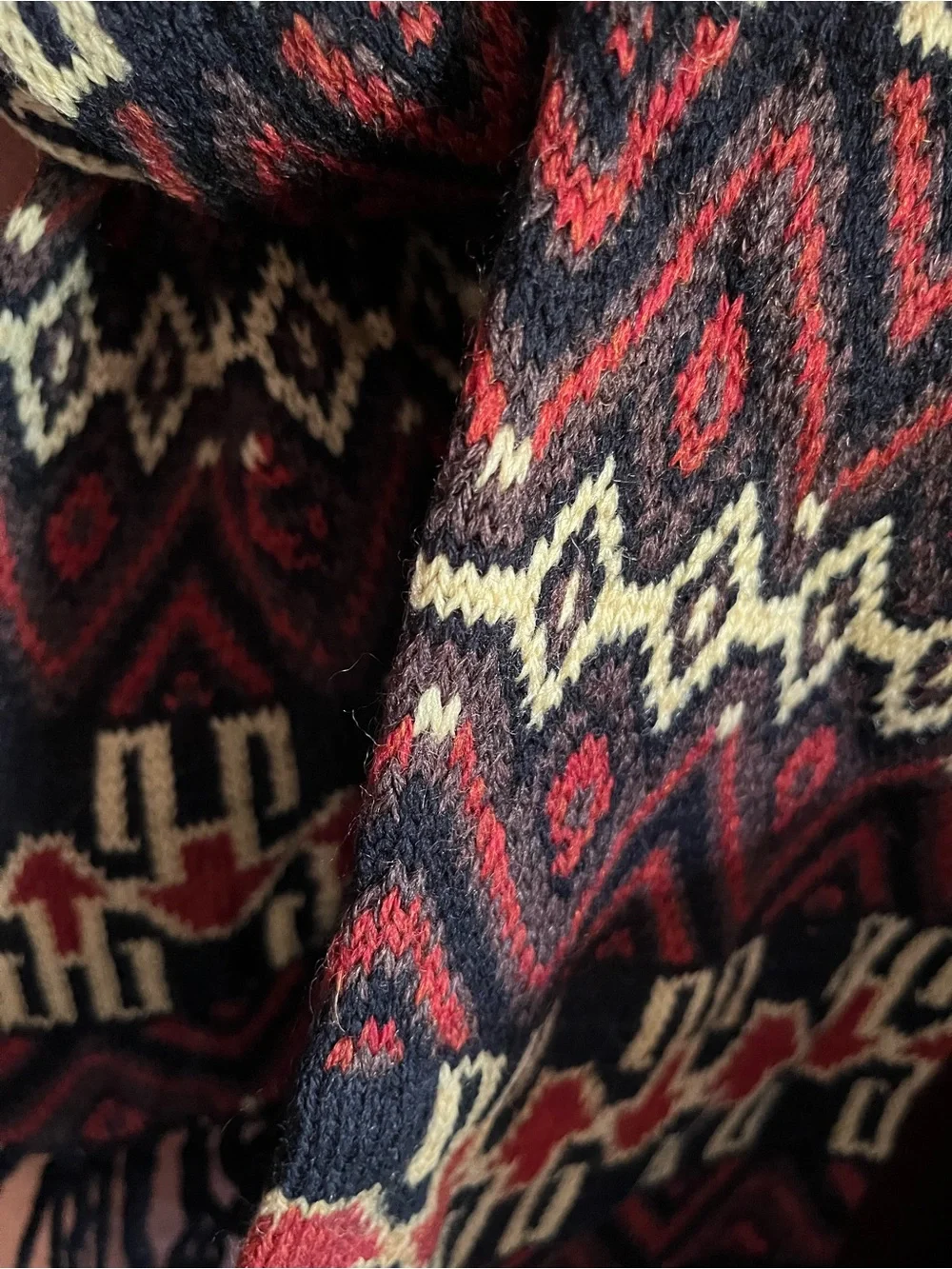 Bloomingdale's Vintage Men's Wool Fringed Scarf